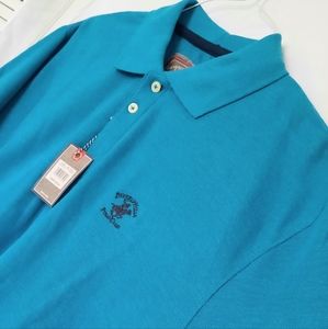 Beverly Hills Men's Polo Club Blue Heritage Modern Fit Polo Shirt Size XL NEW